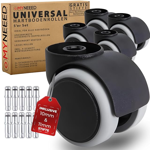 Rotelle di ricambio universali per sedia da ufficio MYNEEED