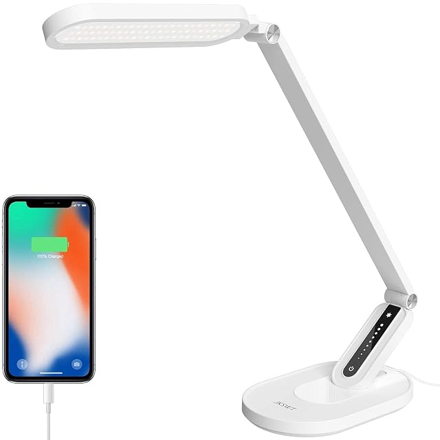 Lampada da scrivania a LED JKSWT interamente in metallo con braccio regolabile