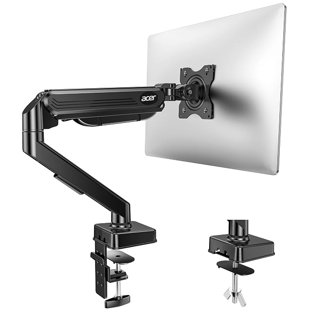 Braccio per monitor a pistone a gas Acer che sostiene un monitor widescreen